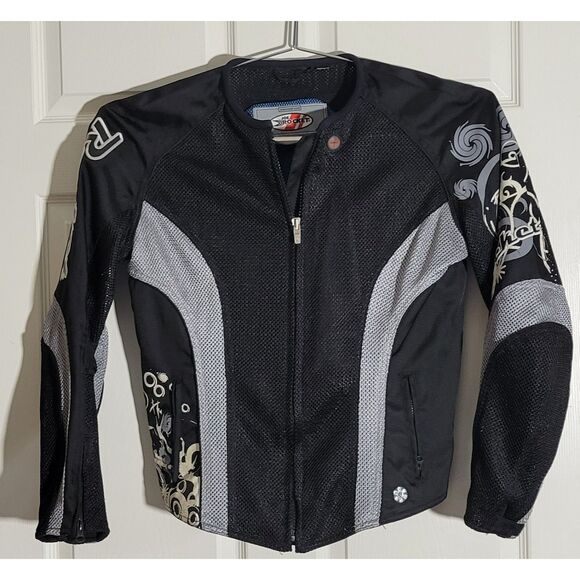 Joe Rocket Womens L Cleo Mesh Motorcycle Jacket Black No Liner Back Pad Only - Picture 2 of 15